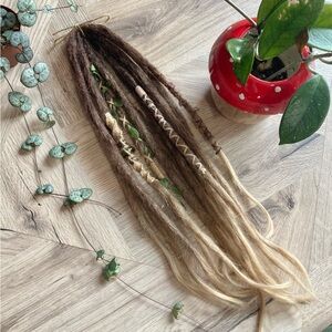 Light Brown and Blonde Decorated Dreadlock Extensions